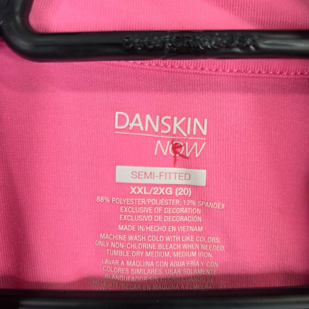 Womens Danskin Now Pink Semi Fitted Full Zip Track Jacket Polyester Stretch XXL - Picture 2 of 6